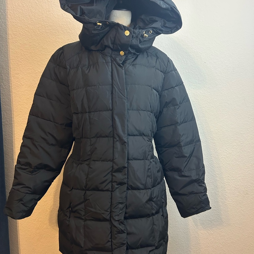 Women’s Cole Haan Signature Black Puffer Quilted Mid Length Jacket Size XL - Picture 1 of 11